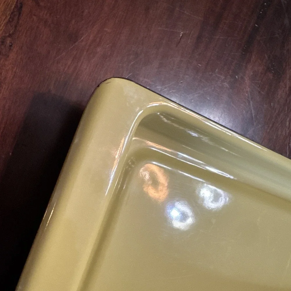 Cathrineholm Enamelware Lotus Baking Pan Green Lasanga Casserole Rectangular